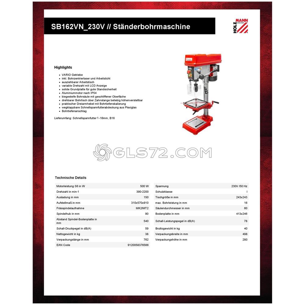 Trapano Da Tavolo 500 W 230 V - Foto 13
