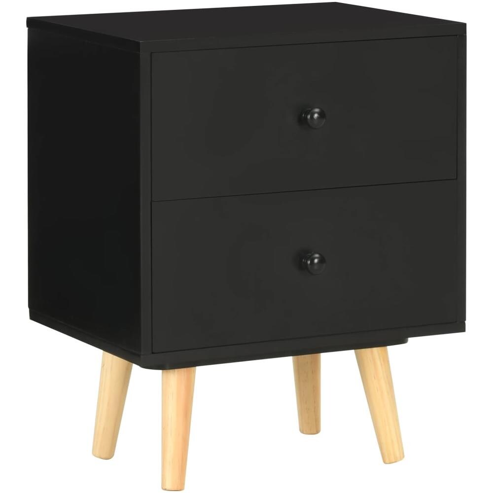 Comodini 2 Pz Neri 40x30x50 Cm Legno Massello Di Pino - Foto 9