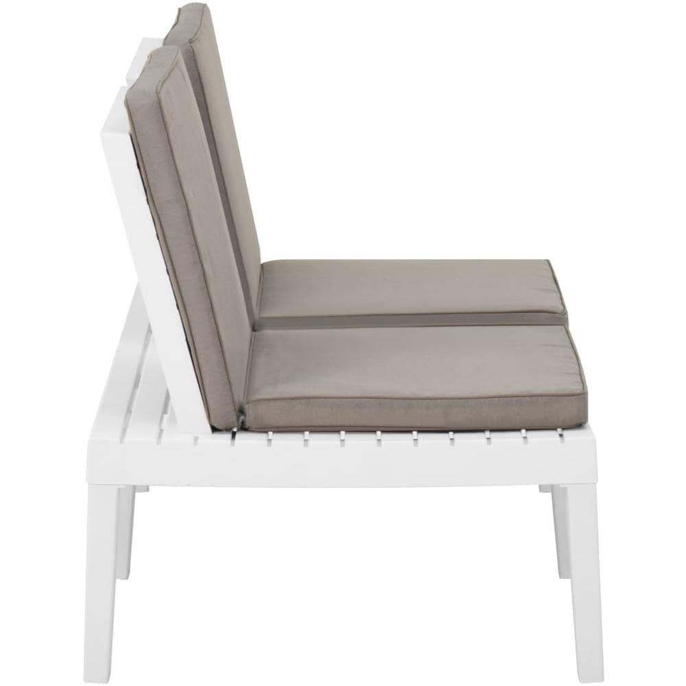 Set Divani Da Giardino Con Cuscini 3 Pz In Plastica Bianco - Foto 9