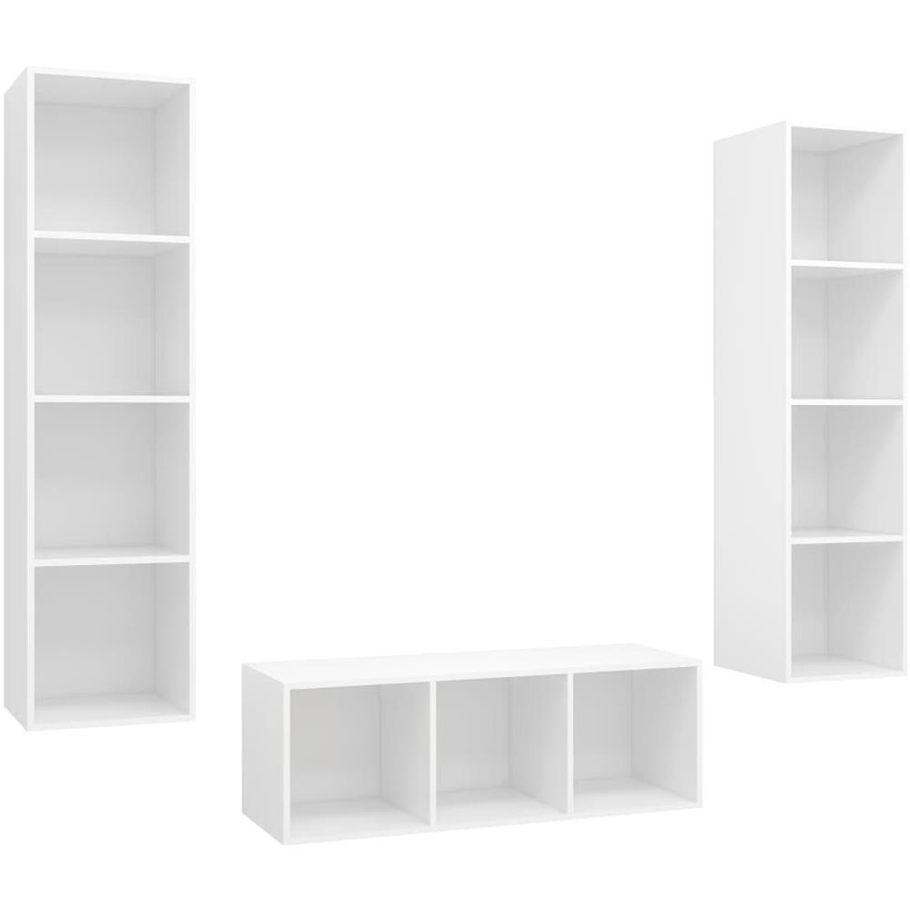 Set Mobile TV 3 pz Bianco in Truciolato - Foto 1