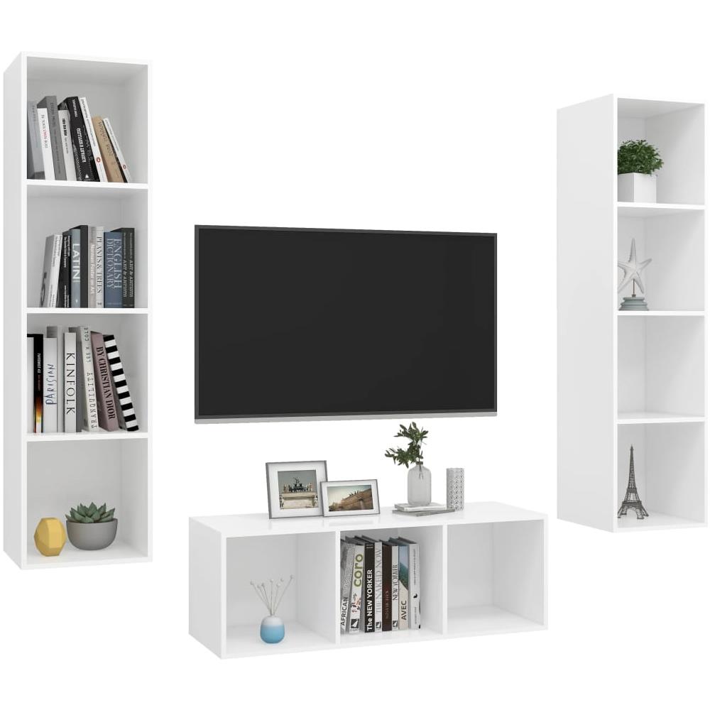 Set Mobile TV 3 pz Bianco in Truciolato - Foto 6