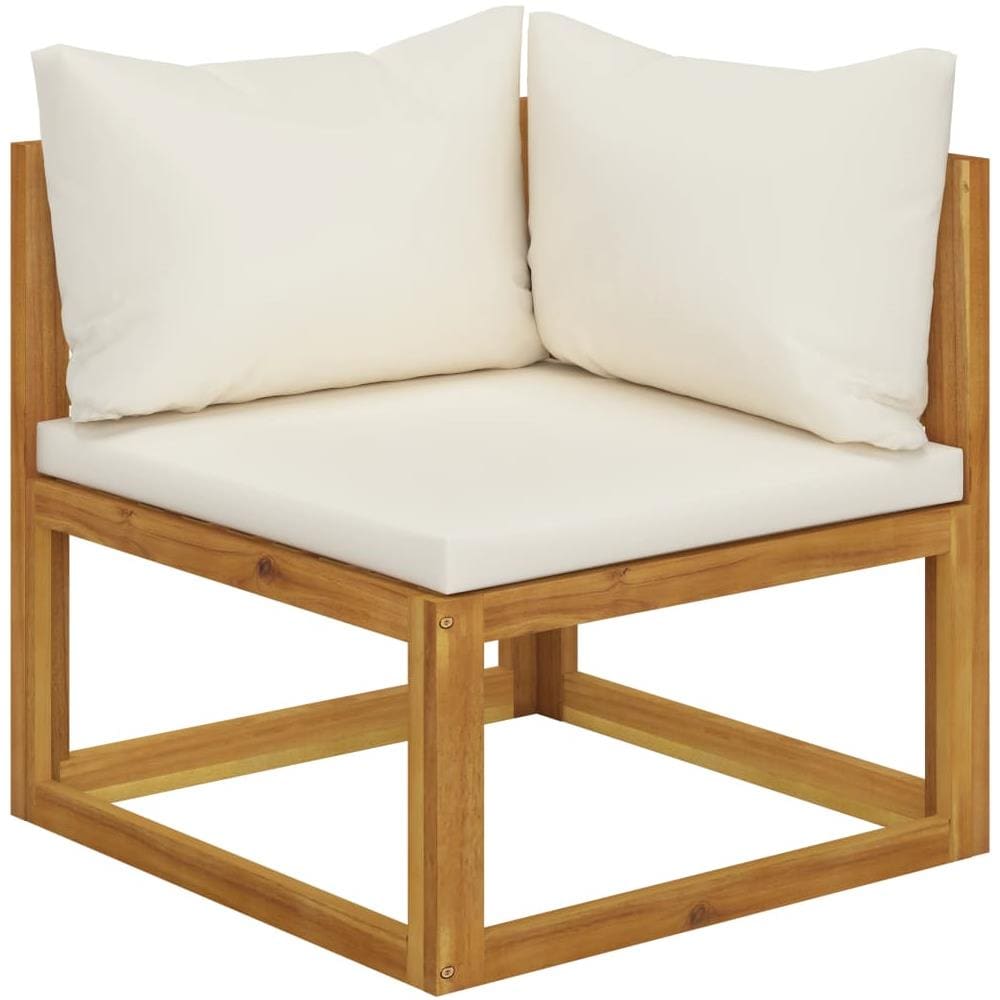 Set Divani da Giardino 6 pz con Cuscini Crema Massello Acacia - Foto 3