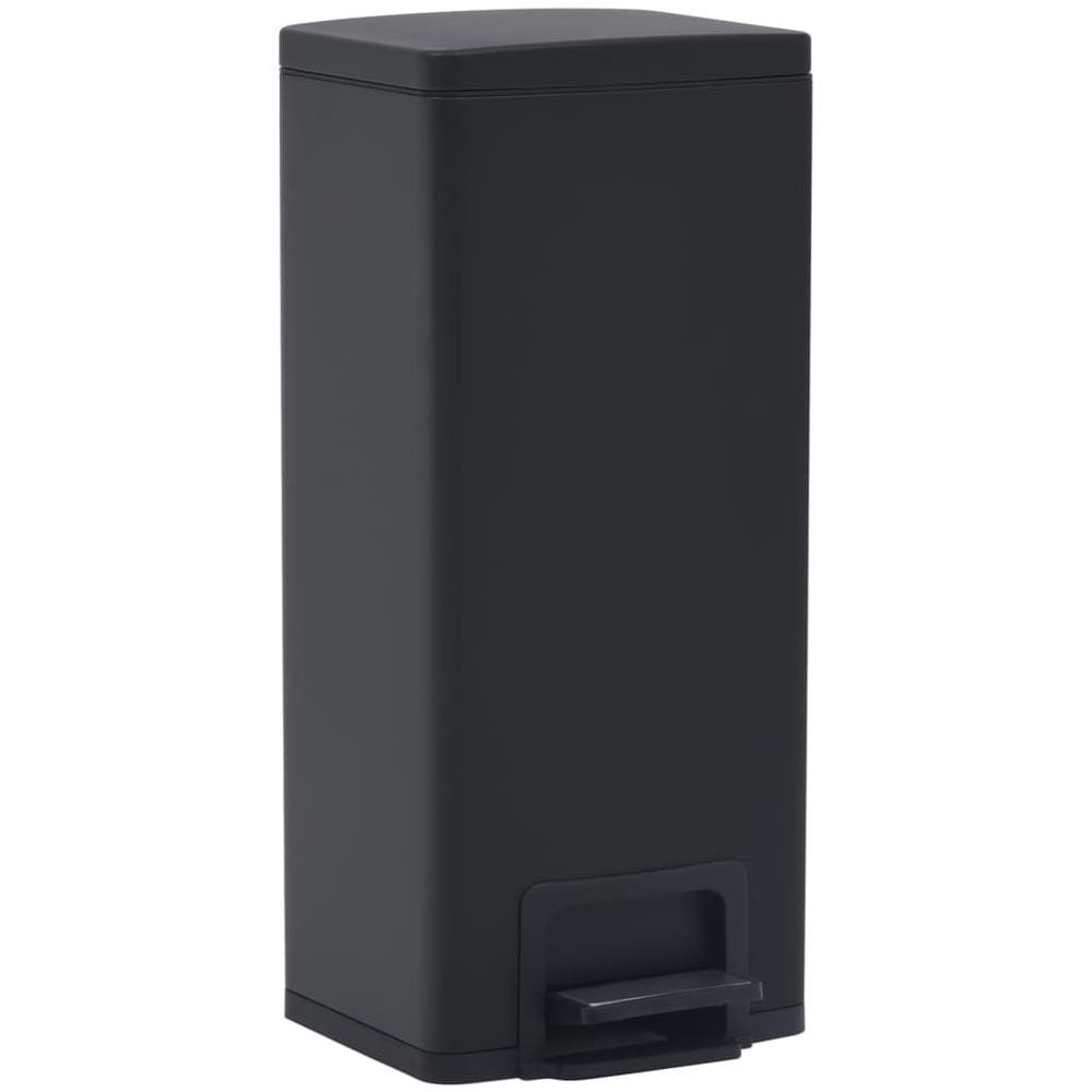Pattumiera a Pedale Anti-Impronte 30 L Nera in Acciaio Inox - Foto 1