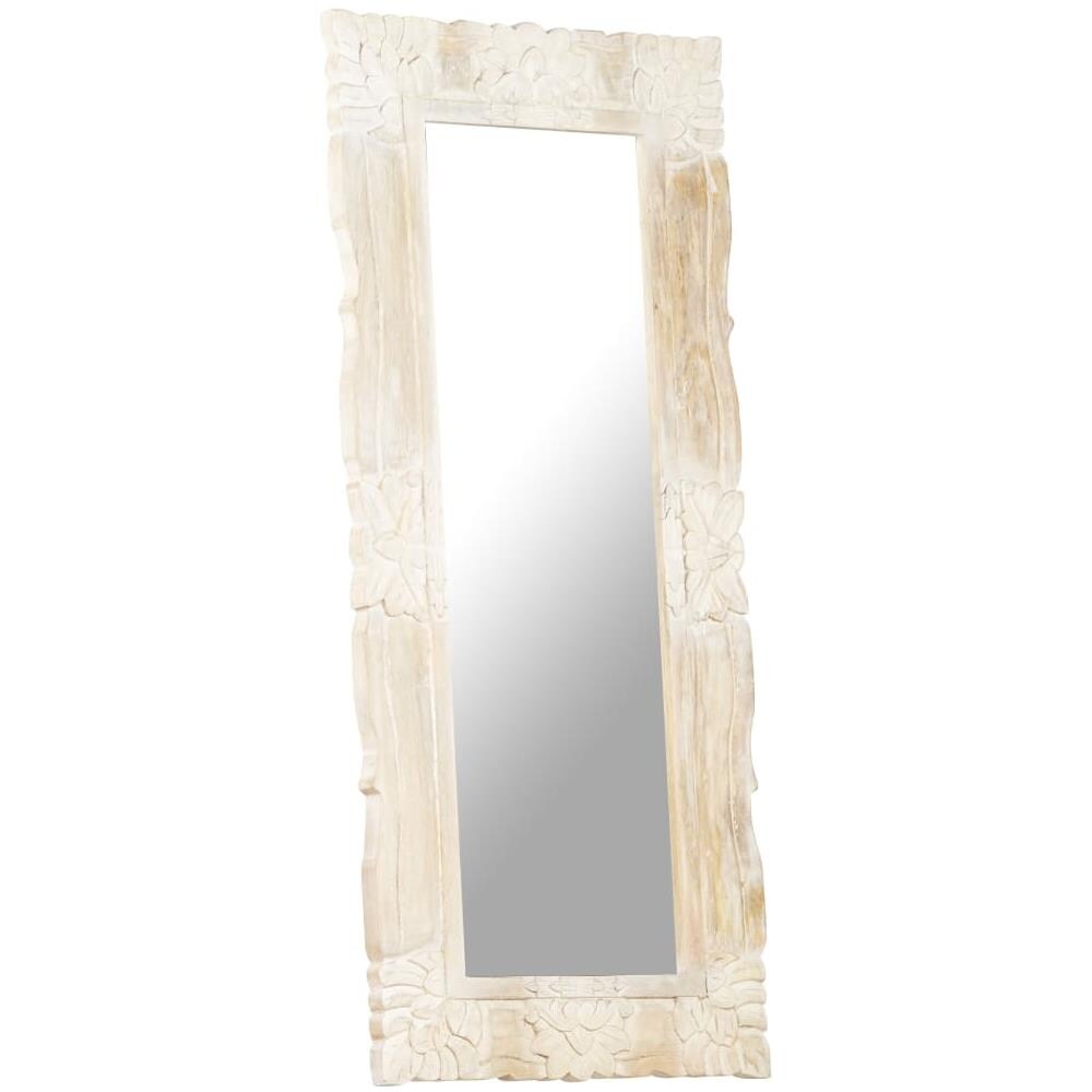 Specchio Bianco 110x50 Cm In Legno Massello Di Mango - Foto 8