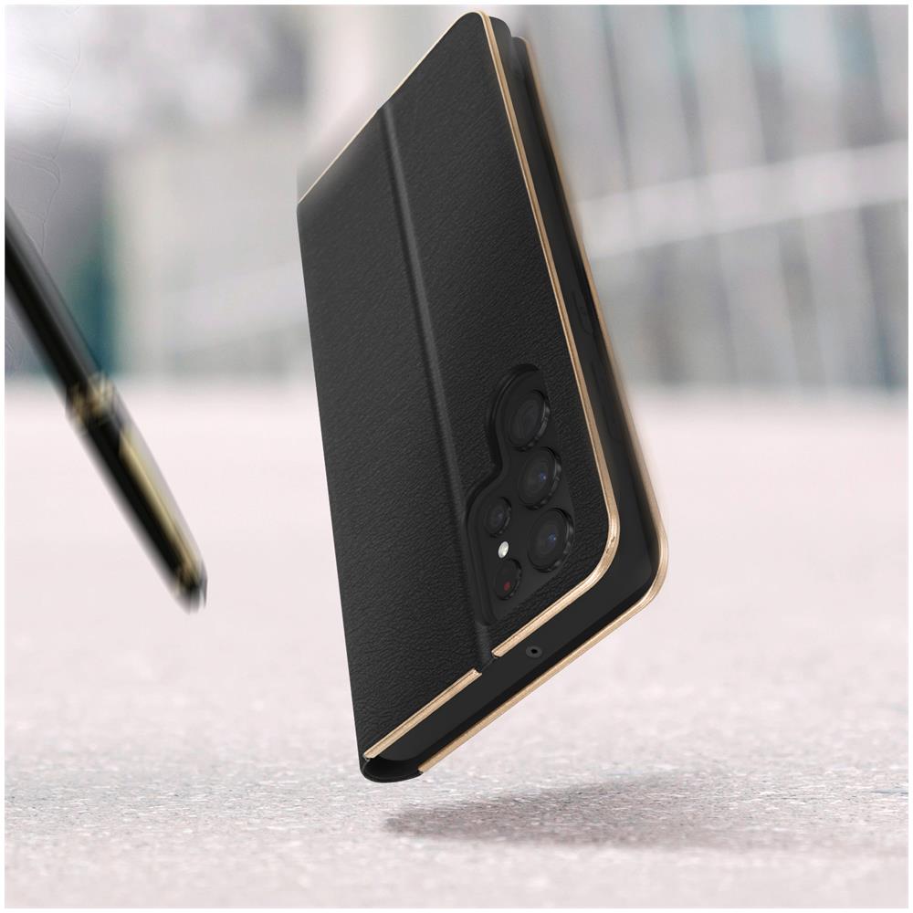 Custodia Samsung Galaxy S22 Ultra Portacarte Luna Book Gold Nera - Foto 2