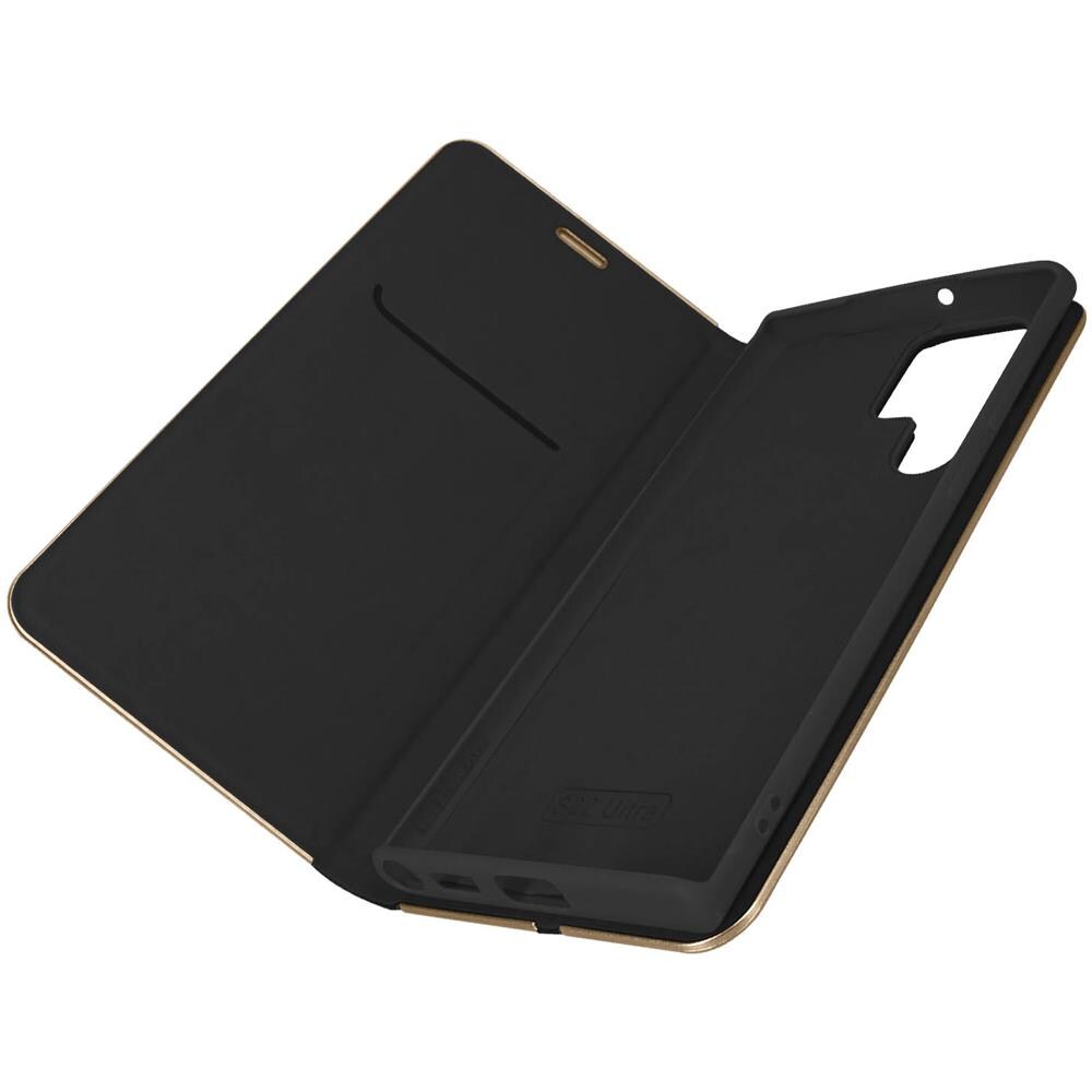 Custodia Samsung Galaxy S22 Ultra Portacarte Luna Book Gold Nera - Foto 1