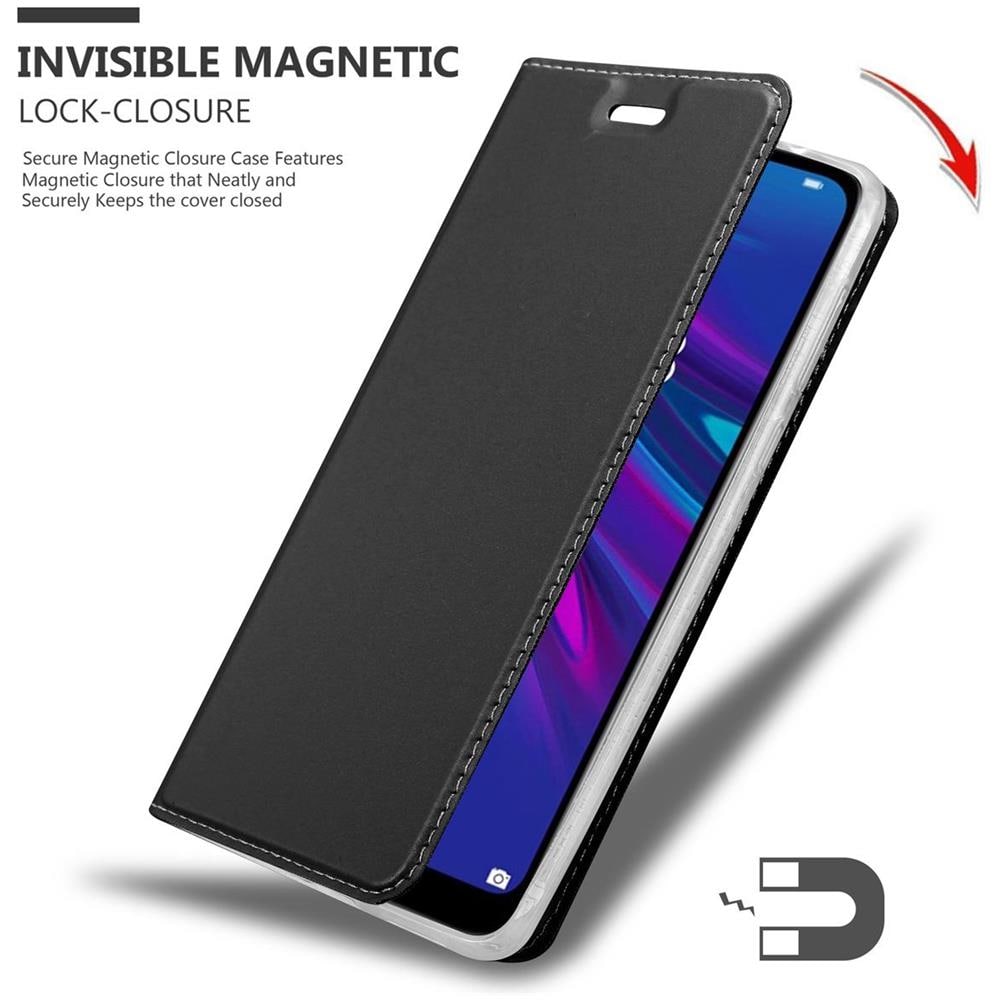 Custodia Compatibile Con Huawei Y6 2019 In Classy Nero - Coperchio Protettiva Con Chiusura Magnetica, Funzione Stand E Tasca Per Le Carte - Foto 8
