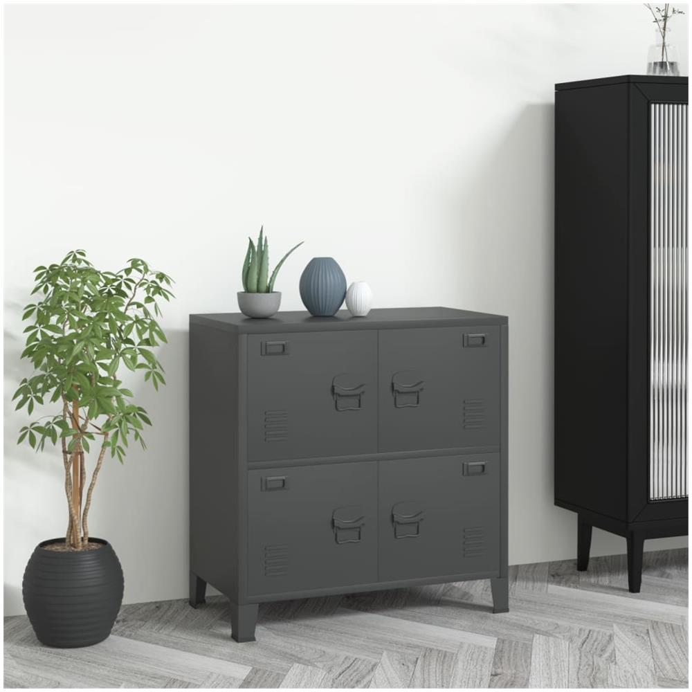 Schedario Industriale Antracite 75x40x80 Cm In Acciaio - Foto 1