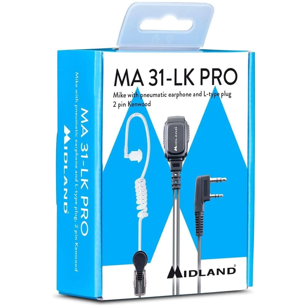 MA31-LK Pro Microfono con Auricolare Pneumatico e Connettore 2 Pin a L Colore Nero - Foto 2
