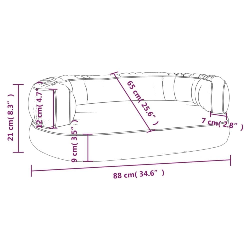 Letto Cani Ergonomico Gommapiuma Blu Scuro 88x65 Cm Similpelle - Foto 6