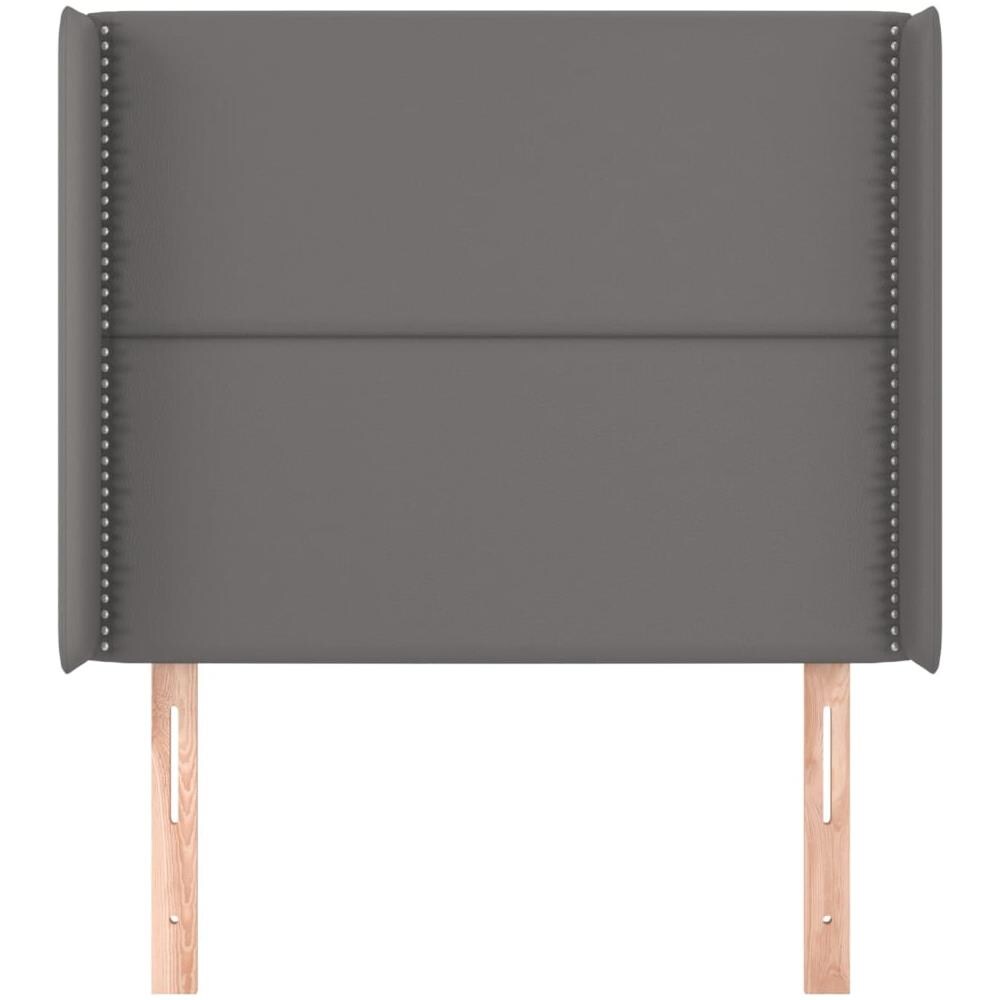 Testiera Ad Orecchio Grigio 93x16x118/128 Cm In Similpelle - Foto 3