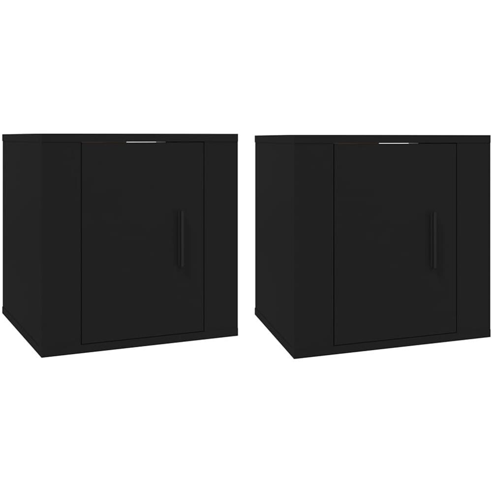 Mobili Porta Tv A Parete 2 Pz Nero 40x34,5x40 Cm - Foto 2