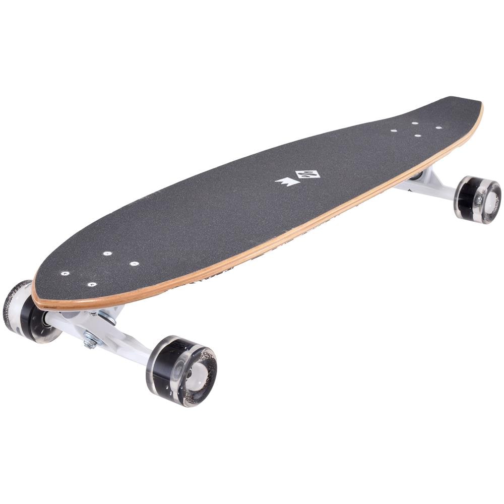 0721017 skateboard completo Tavola lunga Legno d'acero Nero, Bianco - Foto 2