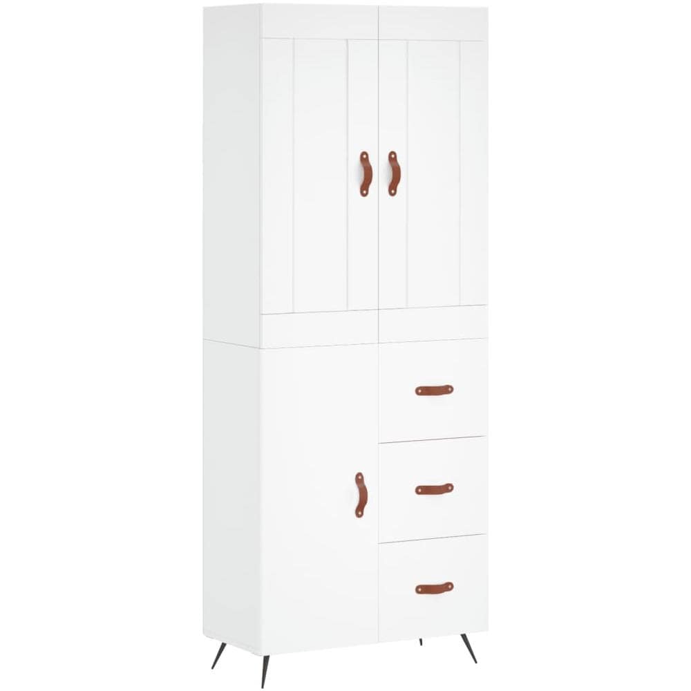 Credenza Bianca 69,5x34x180 Cm In Legno Multistrato - Foto 2