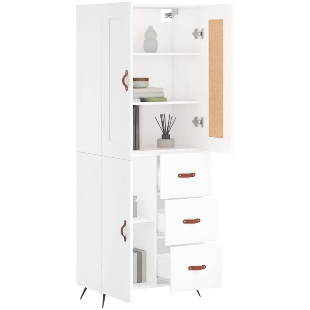 Credenza Bianca 69,5x34x180 Cm In Legno Multistrato - Foto 3
