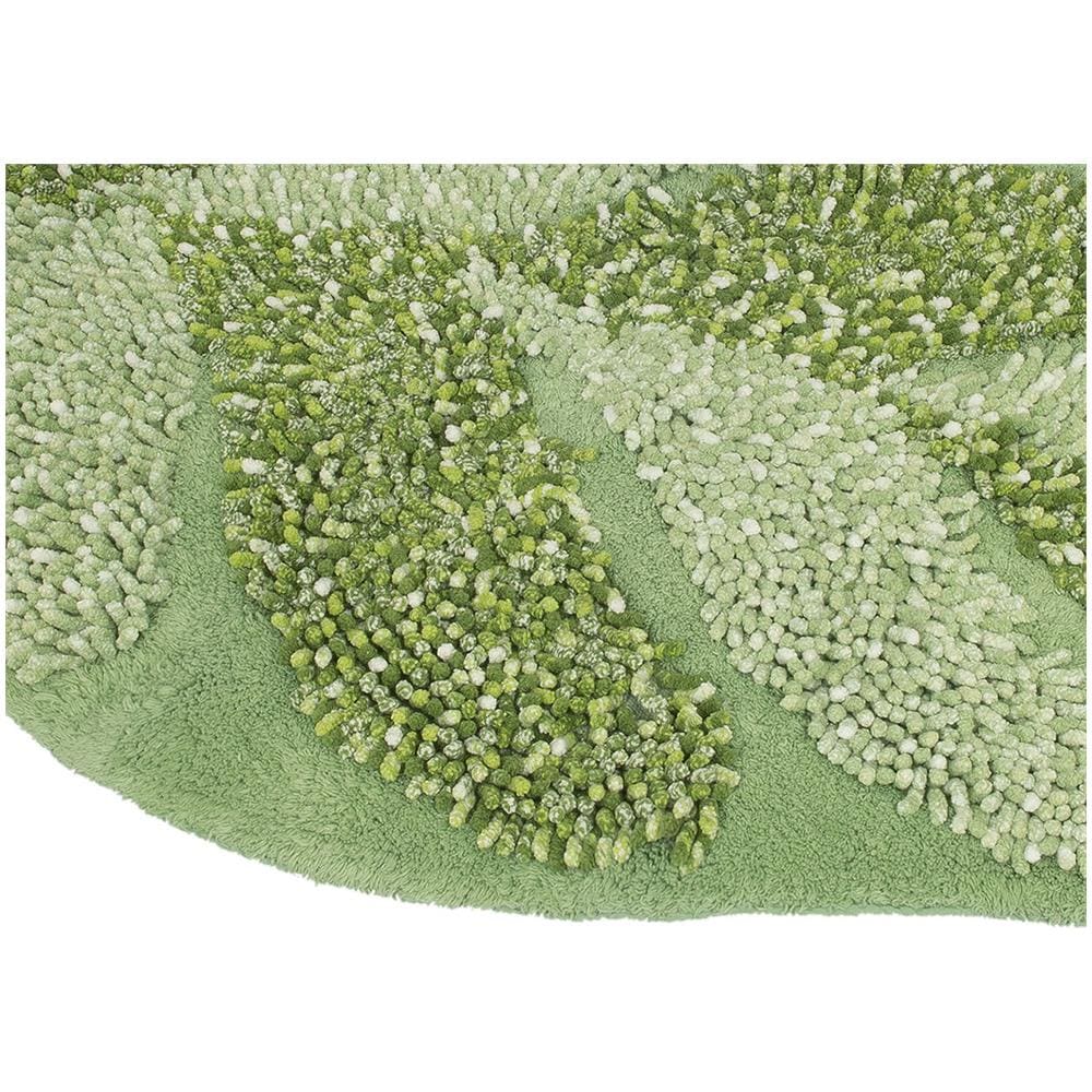 Tappeto A Foglia Casa Bagno Cotone Spugna Morbida Antiscivolo Leaf Salvia - Foto 2