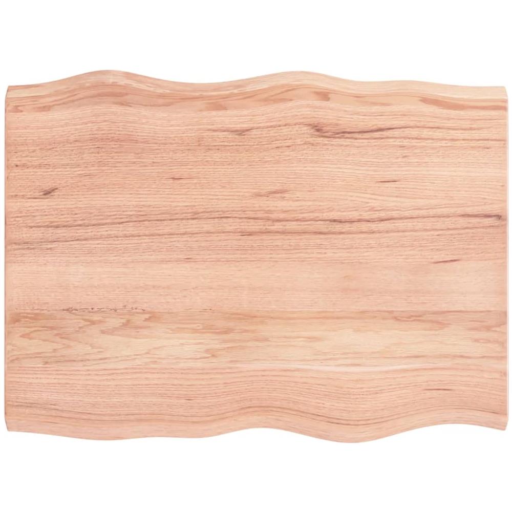 Piano Tavolo Marrone Chiaro 80x60x (2-4) cm Rovere Non Trattato - Foto 2