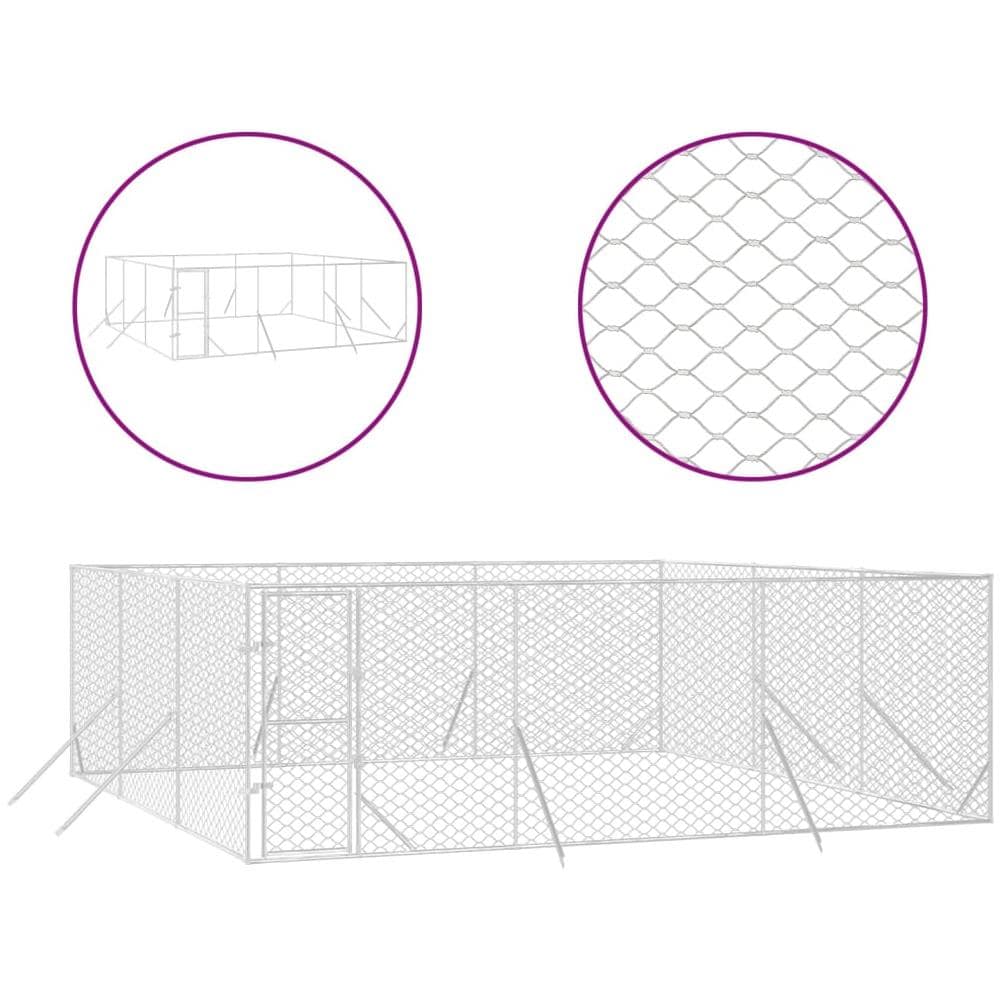 Cuccia Per Cani Da Esterno Argento 6x6x2 M In Acciaio Zincato - Foto 1