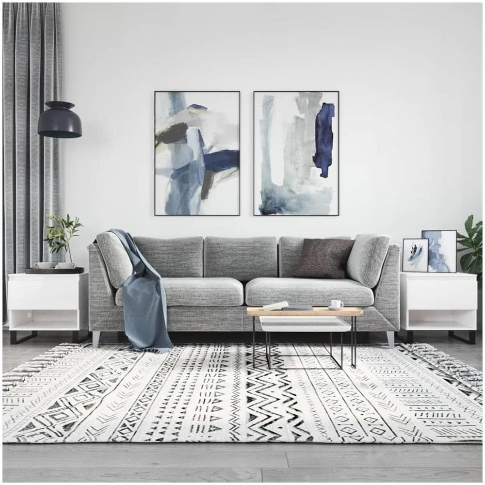 Tavolini Salotto 2pz Bianco Lucido 50x46x50cm Legno Multistrato - Foto 1