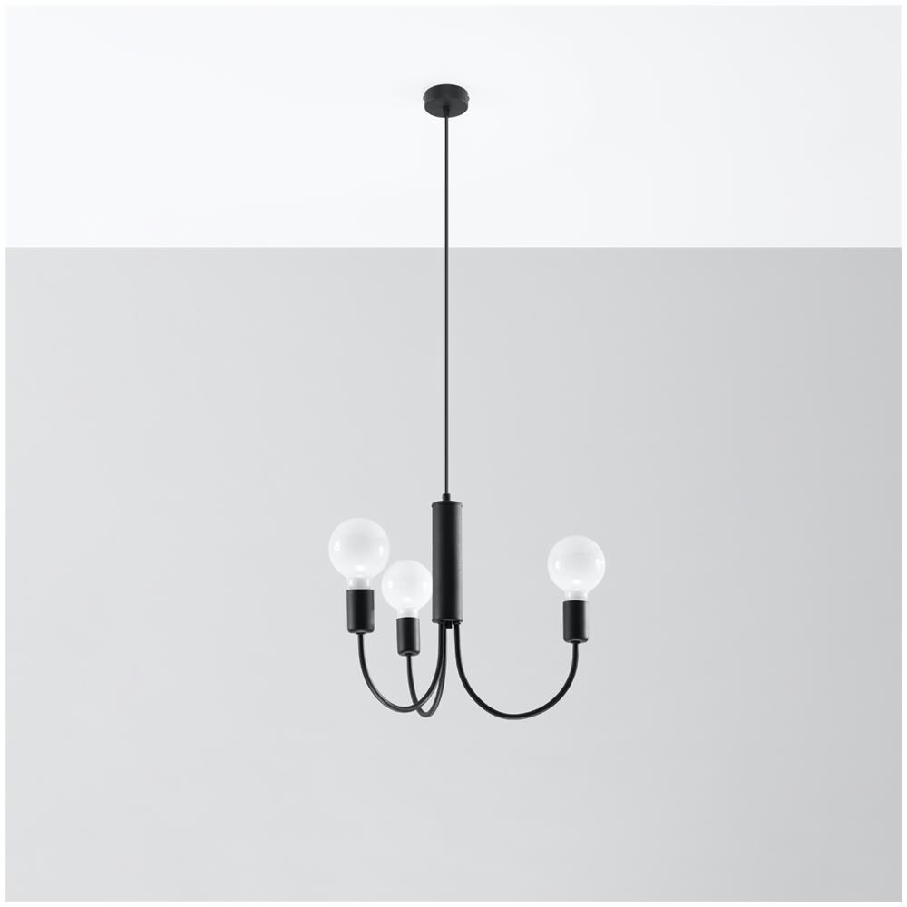 Lampadario Piccolo 3 Nero Sl. 0856 - Moderno Lampadari Nero 100x45x45 Cm - Foto 2