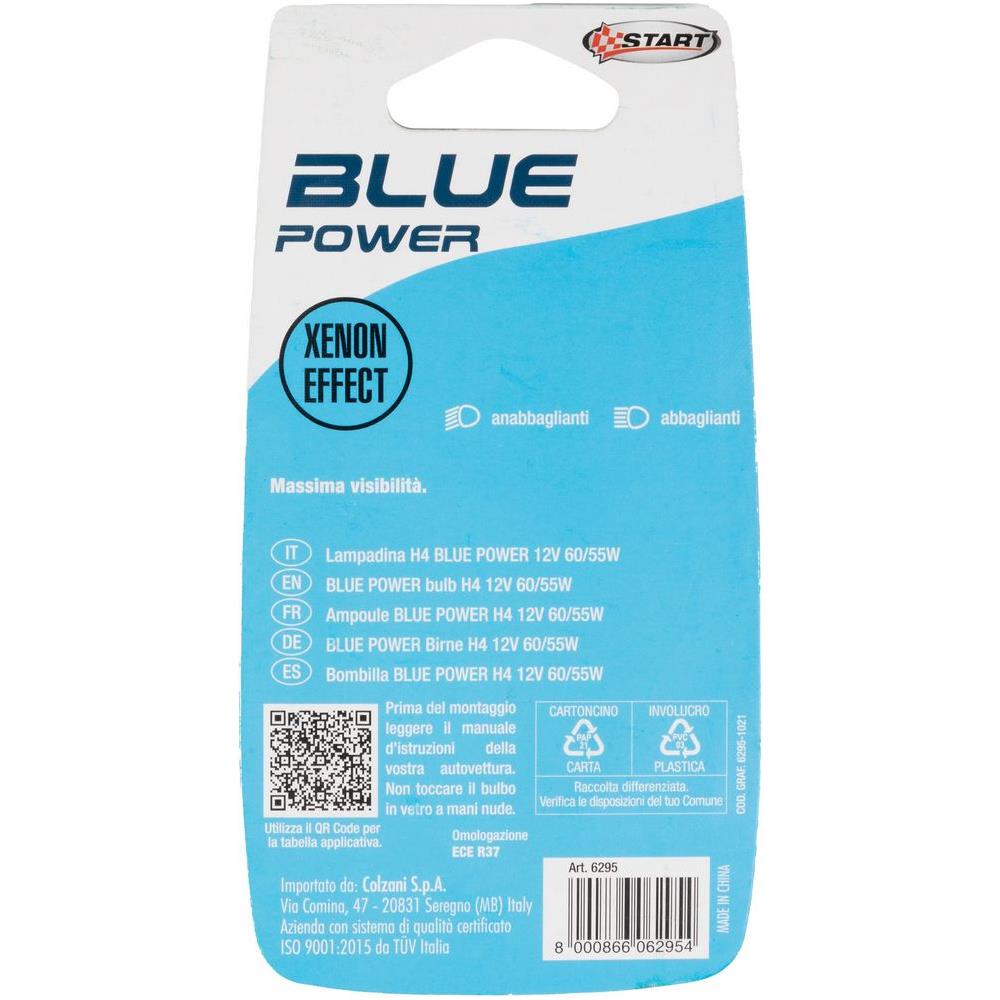 H4 Blue Power Lampadina Alogena Per Luci Auto 12v 55w P43t - Foto 3