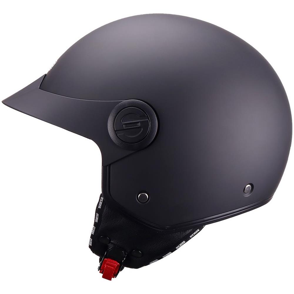 Casco Demi-jet Con Peak Per Moto Nero Opaco Con Calotta In Abs Taglia S - Foto 1