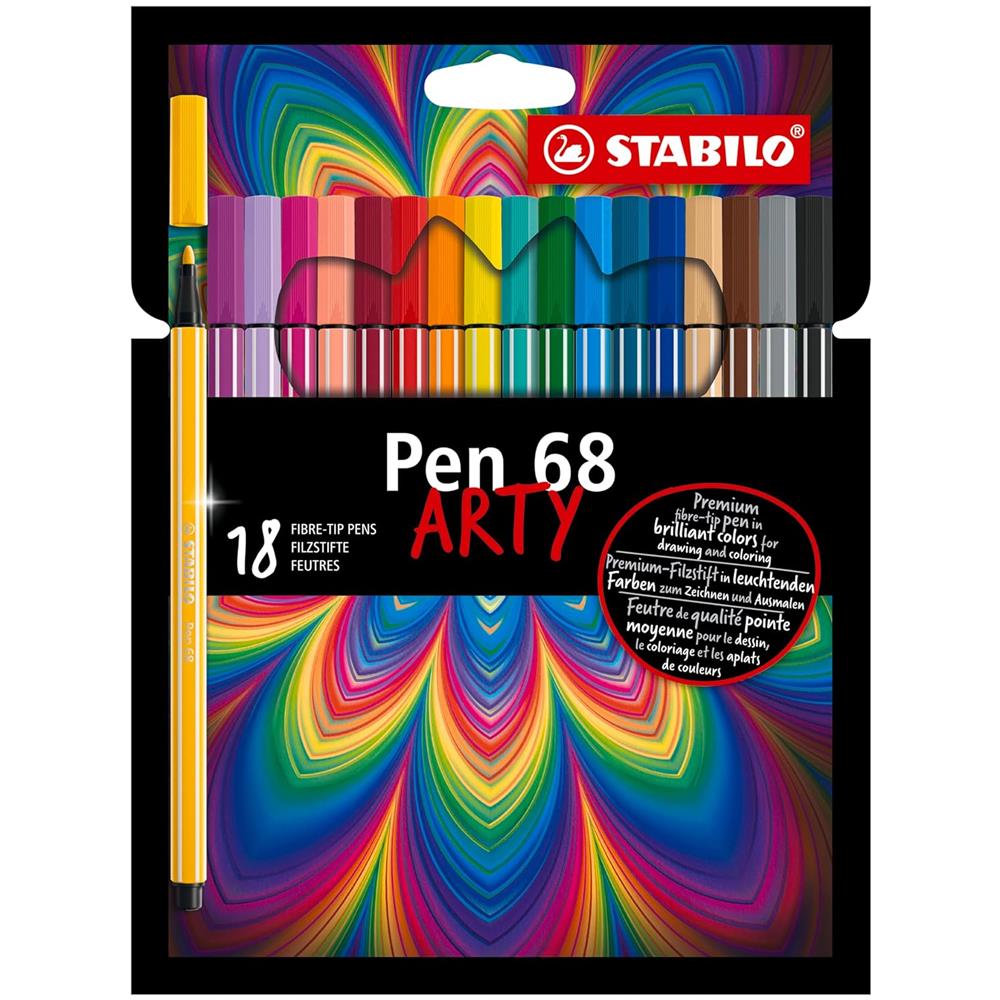 Pen 68 - Pennarello Premium - ARTY - Astuccio da 18 - Colori Assortiti - Foto 1