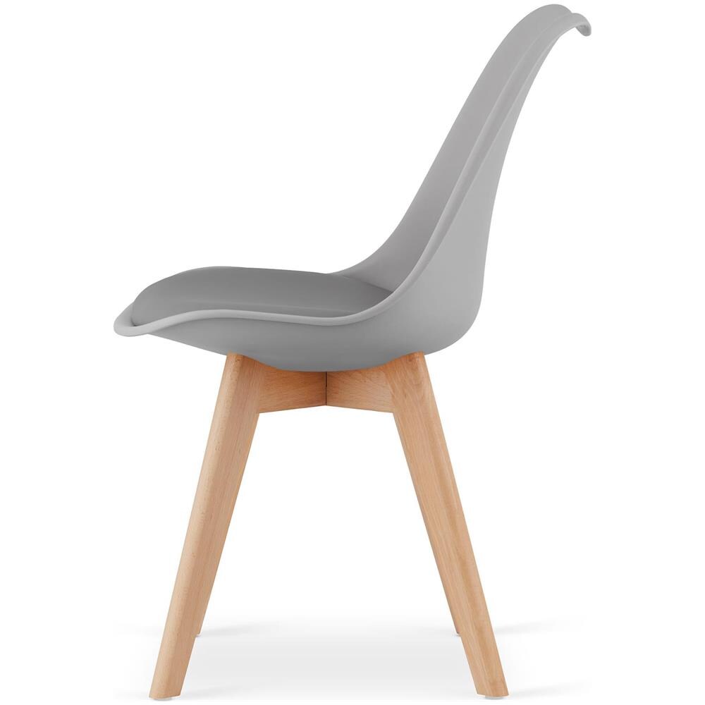 Sedia RIKX grigia con gambe in faggio x1 | soggiorno e sala da pranzo - Foto 2