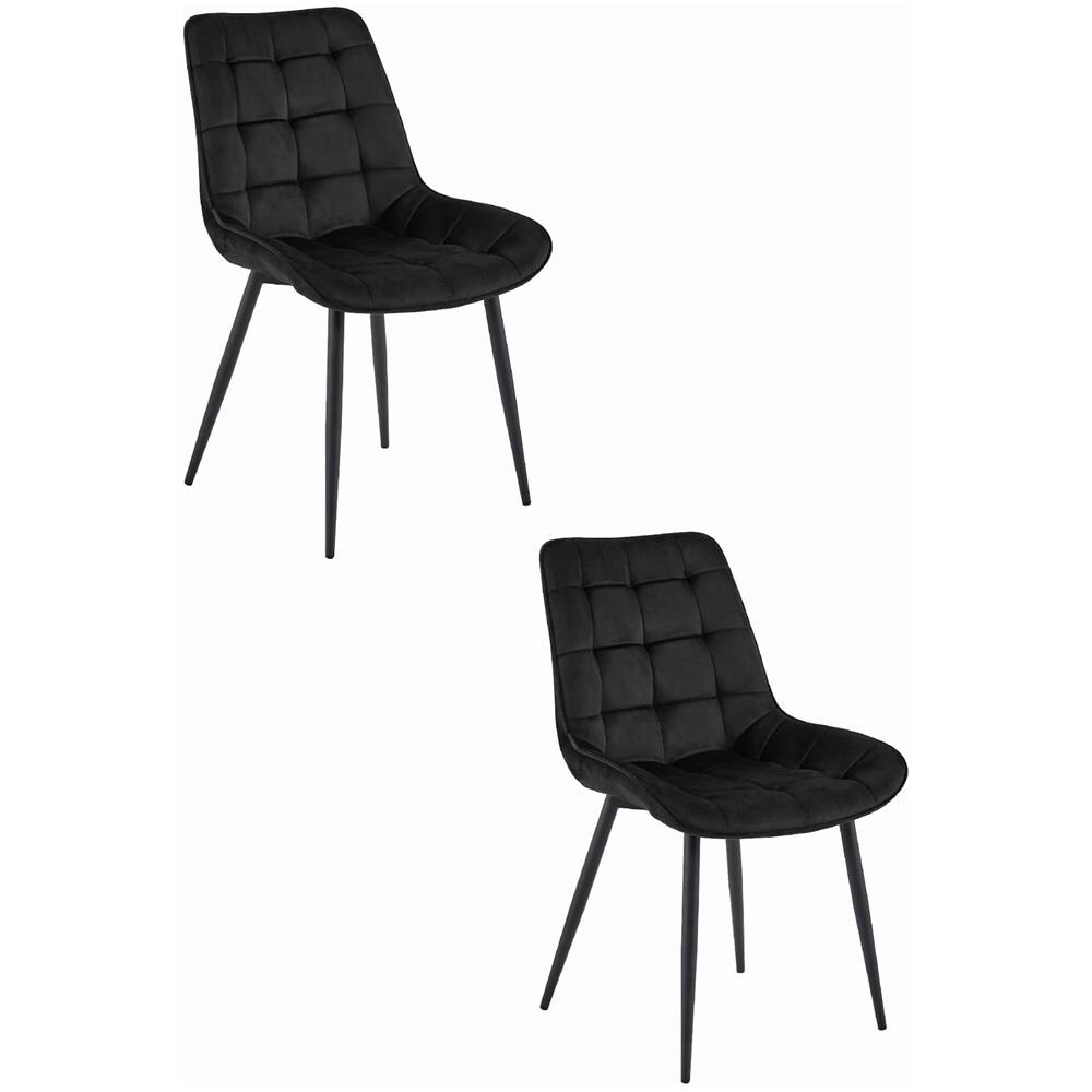 Sedia BERA - Design moderno in velluto nero x2 - Foto 1