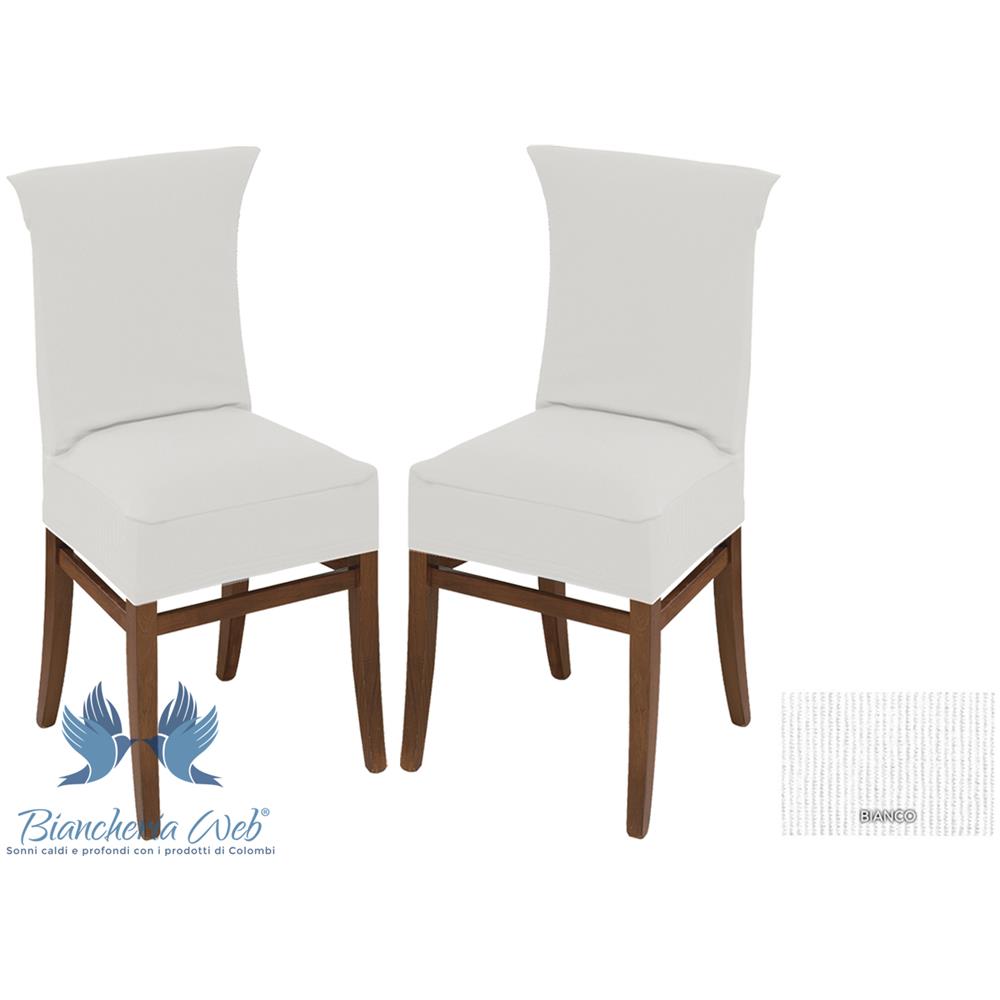 Coppia Coprisedia Con Schienale New York In Tinta Unita L.T Coprisedia Alta Bianco - Foto 3