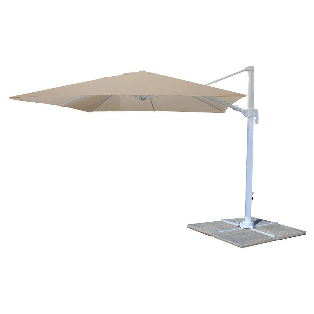 Ombrellone Da Giardino 3 X 4 Palo Laterale Bianco, Telo Tortora Per Esterno Ristorante Gelateria Bar Hotel Albergo - Foto 1