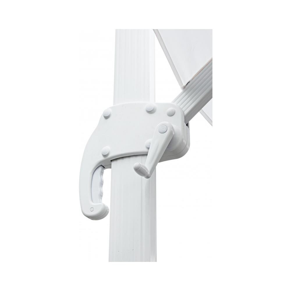 Ombrellone Da Giardino 3 X 4 Palo Laterale Bianco, Telo Tortora Per Esterno Ristorante Gelateria Bar Hotel Albergo - Foto 2