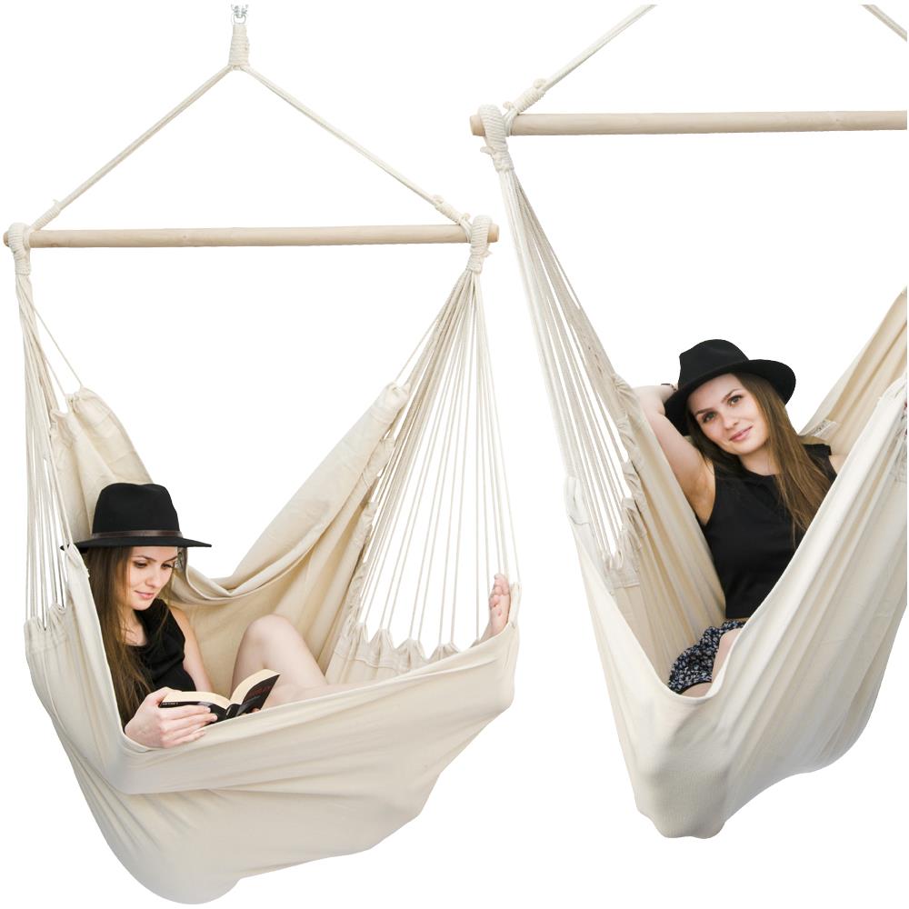 Amaca Per Sedersi 2 Persone 150kg Sedile Sospeso A 2 Posti Poltrona Di Cotone 185x130cm Incl - Foto 1