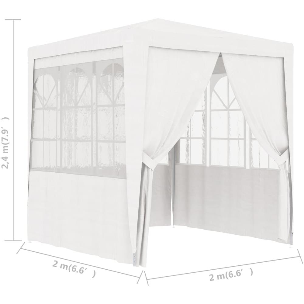 Gazebo Professionale Con Pareti 2x2 M Bianco 90 G / m² - Foto 12