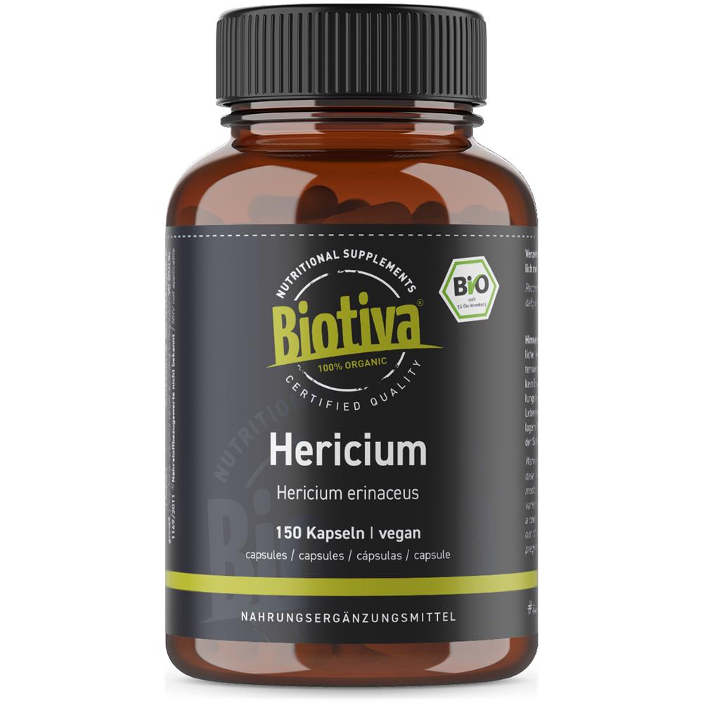 Hericium Bio - 150 Capsule - Fungo Della Scimmia - Hericium Erinaceus - Imbottigliato E Certificato In Germania (de-eco-005) - Capsule Hpmc Vegane - Foto 1