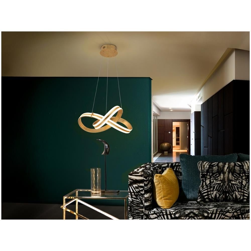 Lampada A Sospensione A Led Integrata, Foglia D'oro - Foto 1