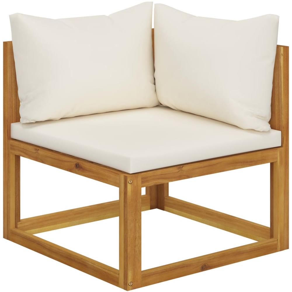 Set Divani da Giardino 10 pz con Cuscini Crema Massello Acacia - Foto 3