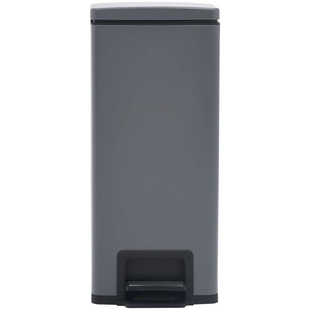 Pattumiera a Pedale Anti-Impronte 30 L Grigia in Acciaio Inox - Foto 2