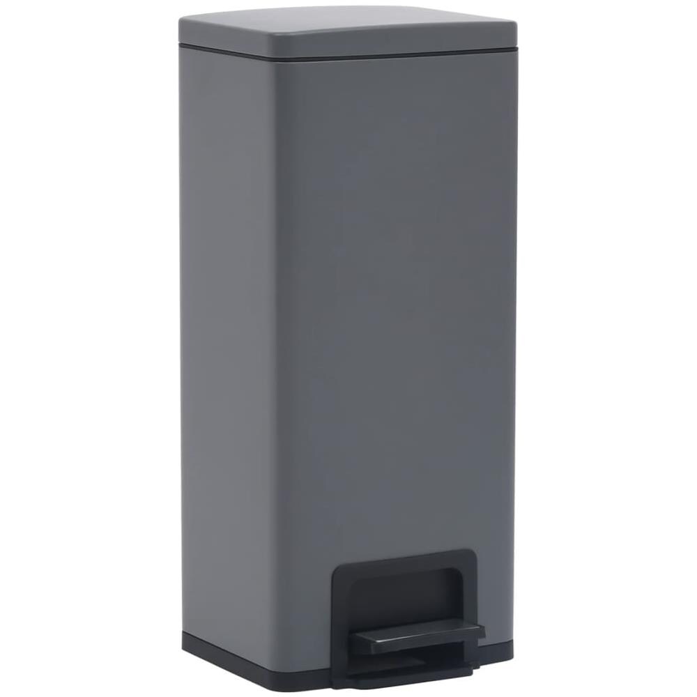 Pattumiera a Pedale Anti-Impronte 30 L Grigia in Acciaio Inox - Foto 1