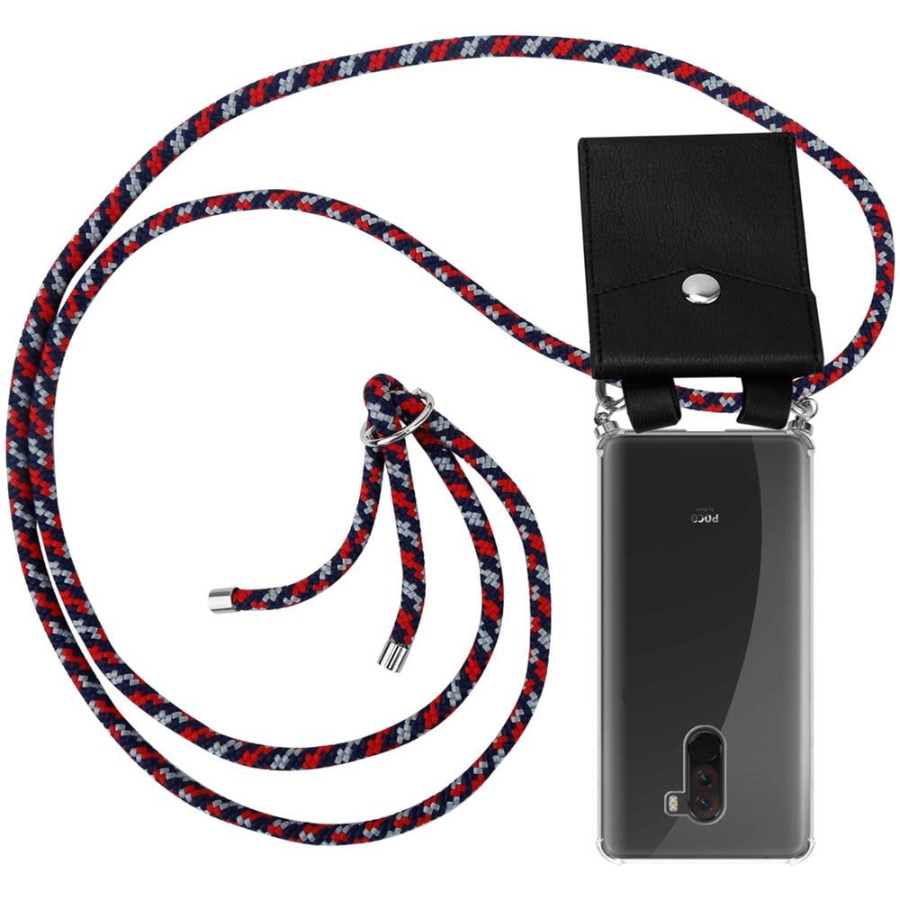Catena Di Telefoni Cellulari Compatibile Con In Rosso Blu Bianco - Coperchio Protettivo In Silicone Con Anelli D'argento, Cinturino In Corda E Custodia Staccabile - Foto 1