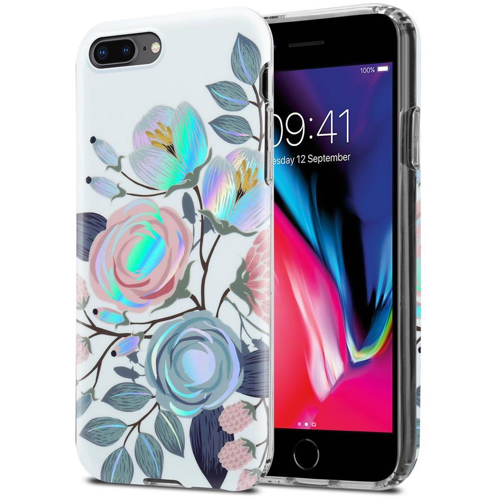 Custodia Compatibile Con Apple Iphone 8 Plus / 7 Plus / 7s Plus Con Peonie Fiori - Coperchio Protettivo In Silicone Tpu Con Motivo Floreale - Foto 1