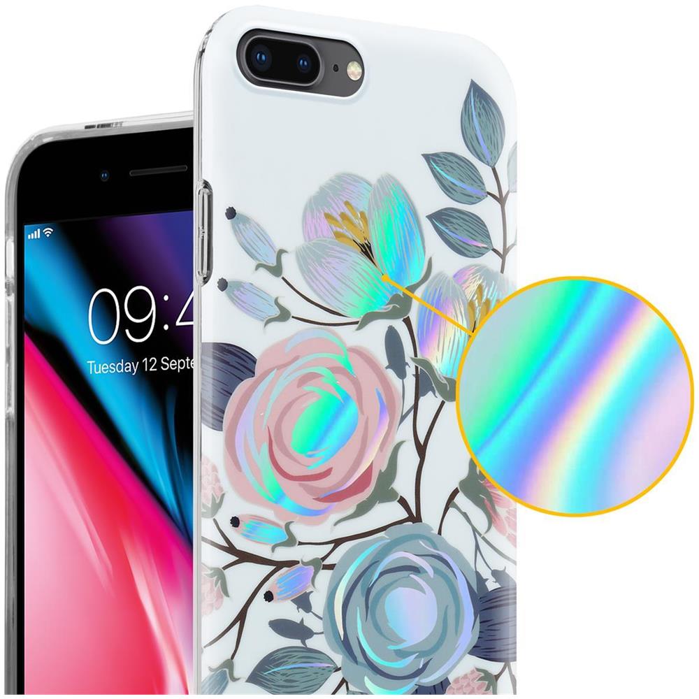 Custodia Compatibile Con Apple Iphone 8 Plus / 7 Plus / 7s Plus Con Peonie Fiori - Coperchio Protettivo In Silicone Tpu Con Motivo Floreale - Foto 2