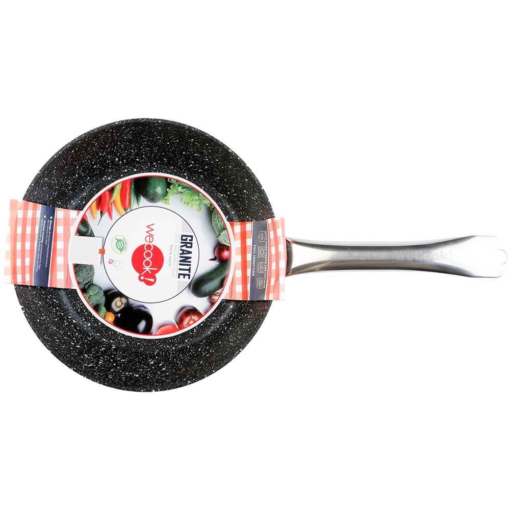 Wecook Granite Padella 22 Cm Induzione Antiaderente Ecologico Senza Pfoa, Alluminio Forgiato Nero - Foto 5