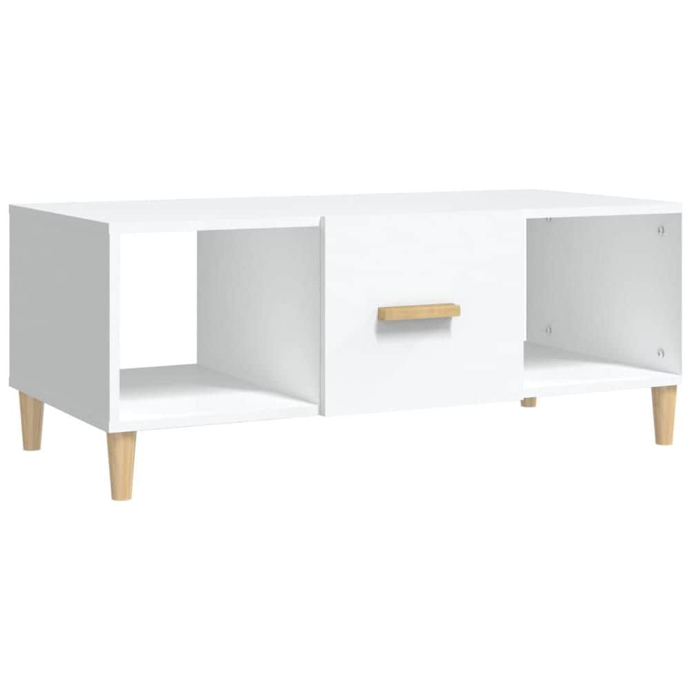 Tavolino Da Salotto Bianco 102x50x40 Cm In Legno Multistrato - Foto 2