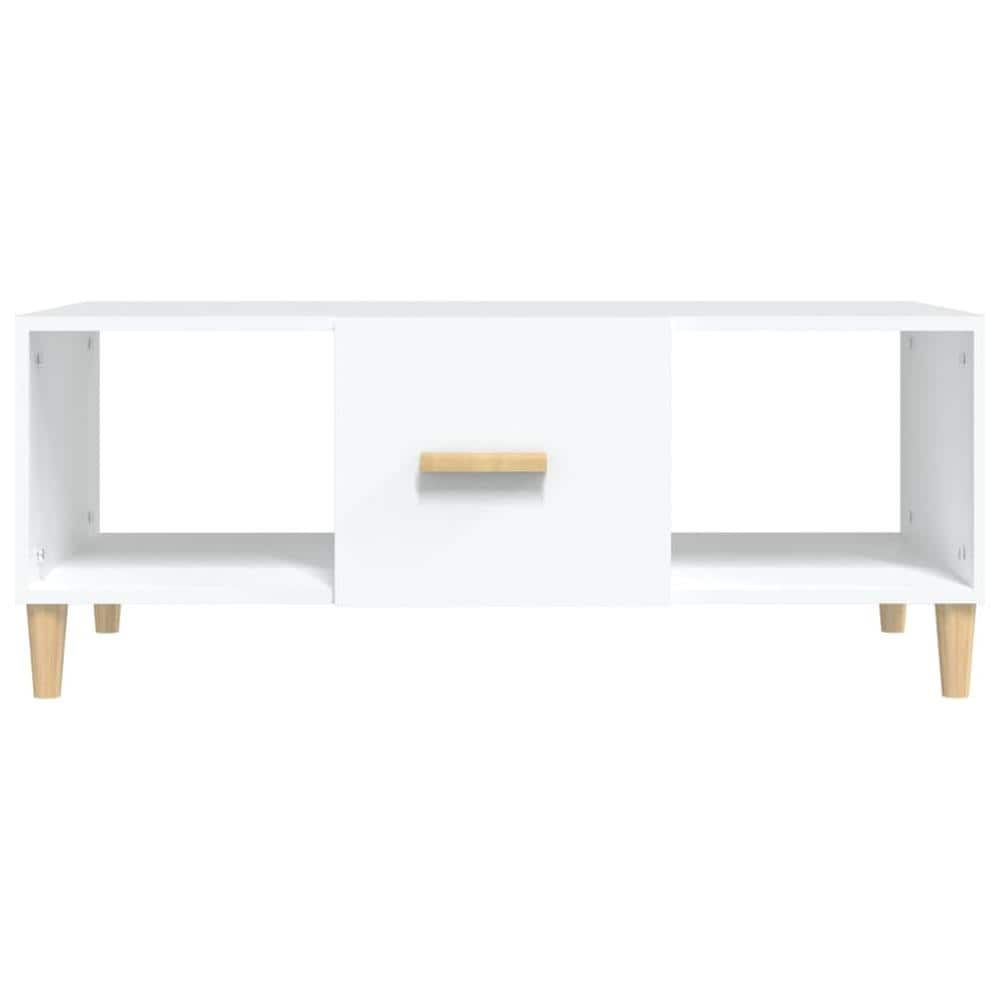 Tavolino Da Salotto Bianco 102x50x40 Cm In Legno Multistrato - Foto 3