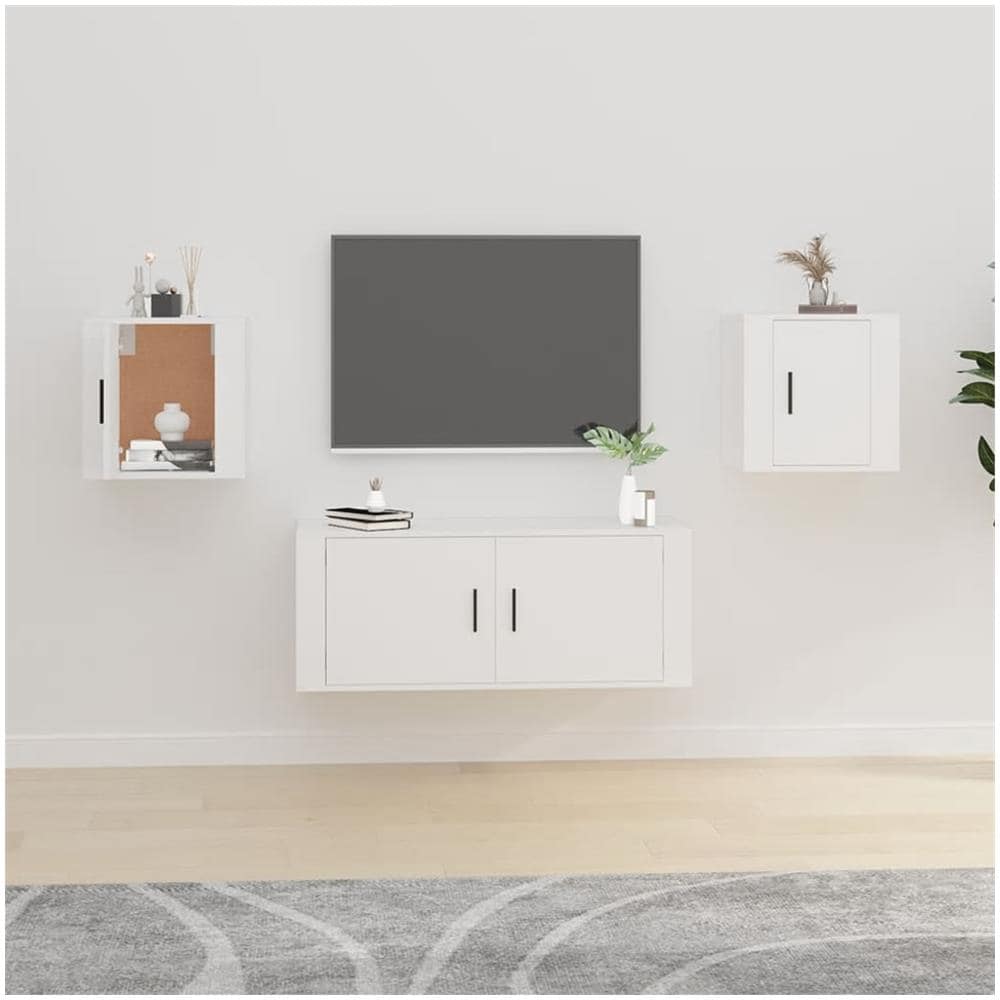 Mobili Porta Tv A Parete 2 Pz Bianco 40x34,5x40 Cm - Foto 1
