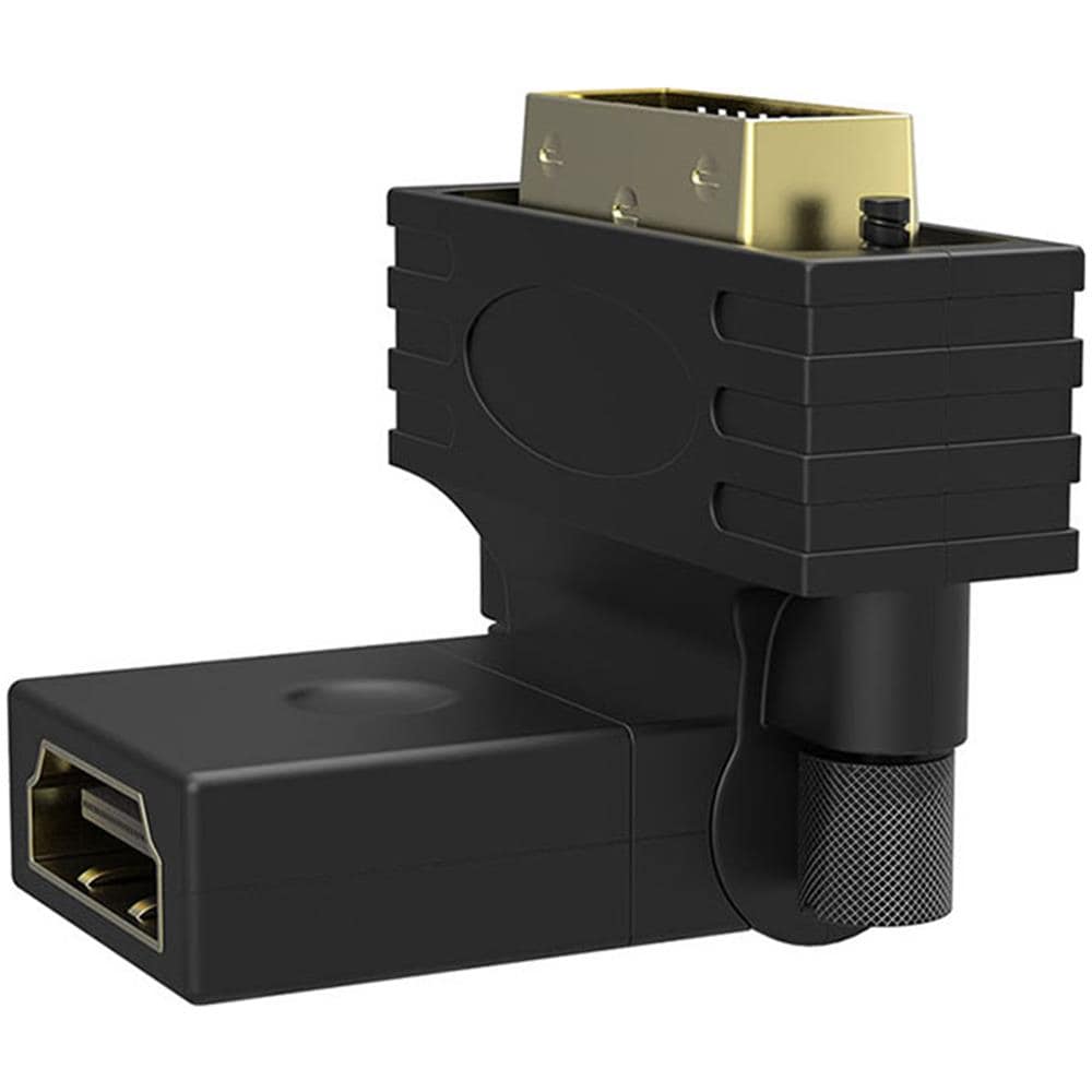 Adattatore Da Hdmi Femmina A Dvi Maschio A Gomito E Ruotabile 360° Placcato - Foto 1