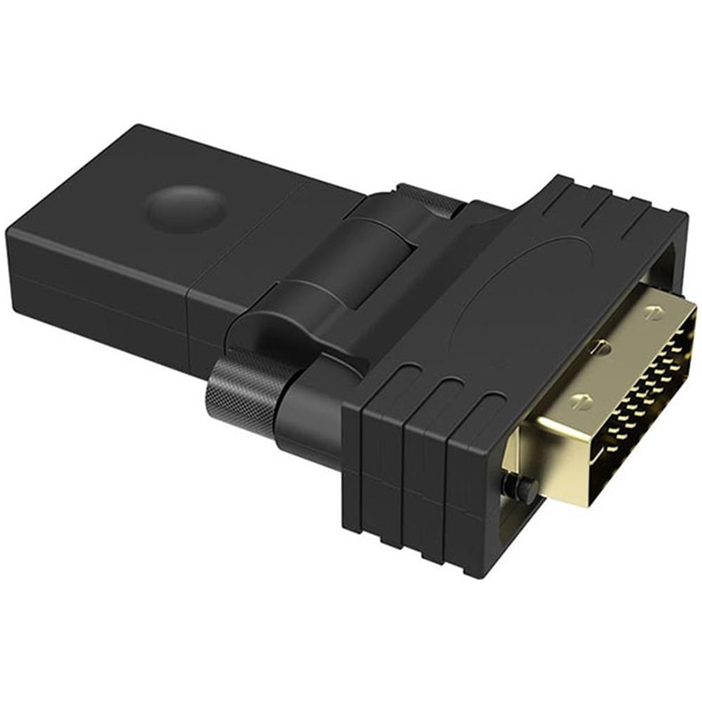 Adattatore Da Hdmi Femmina A Dvi Maschio A Gomito E Ruotabile 360° Placcato - Foto 2