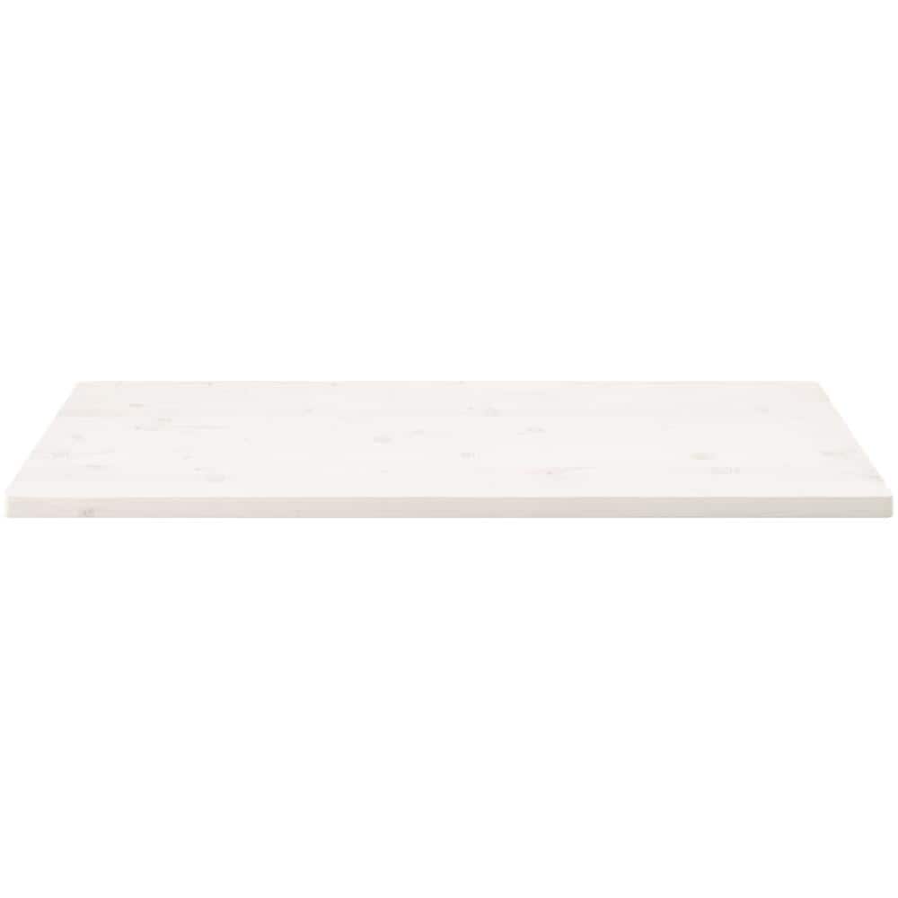 Piano Tavolo Bianco 100x60x2,5 Legno Massello Pino Rettangolare - Foto 3