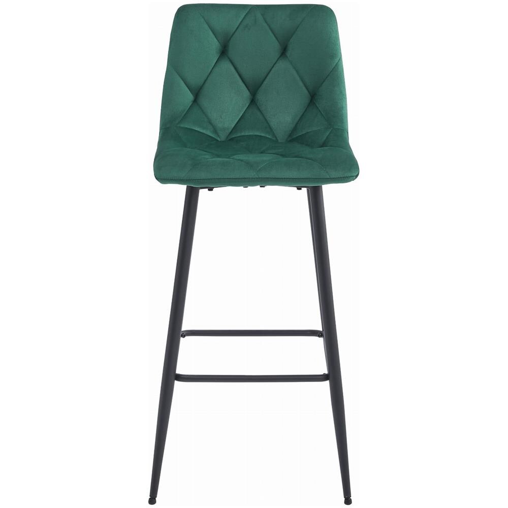 Sgabello Valora KODA in velluto verde scuro con gambe nere - Foto 2